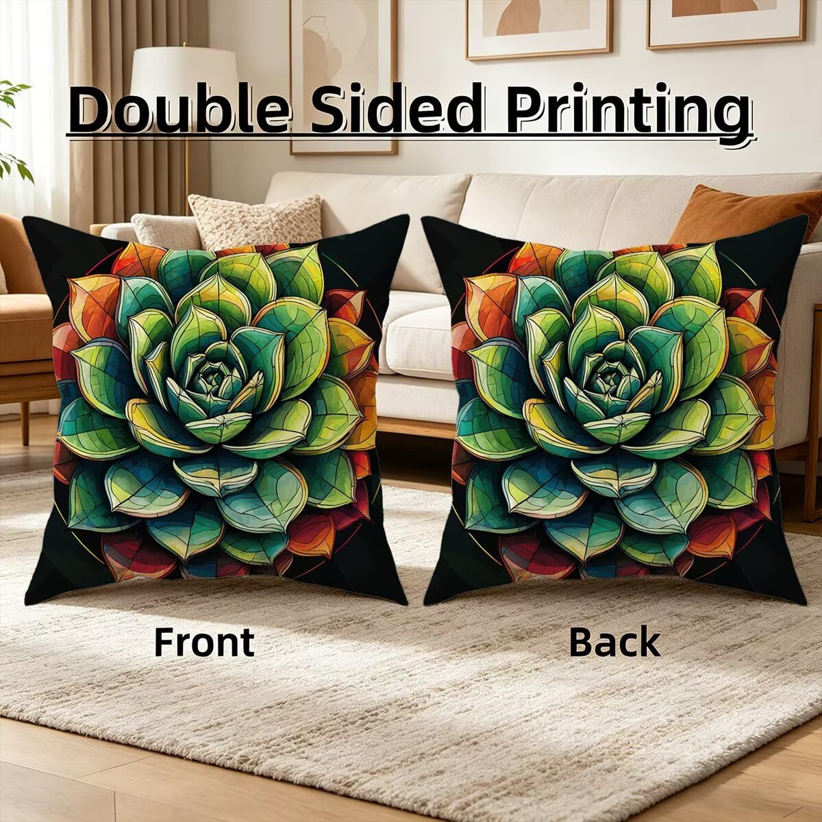 4 poszewki na poduszki do użytku na zewnątrz 80 x 80 cm, wodoodporne, zielone, dekoracyjne, wodoodporne, kwadratowe, dekoracyjne poszewki na poduszki na patio, ławkę, ogród, sofę, krzesło, G-59
