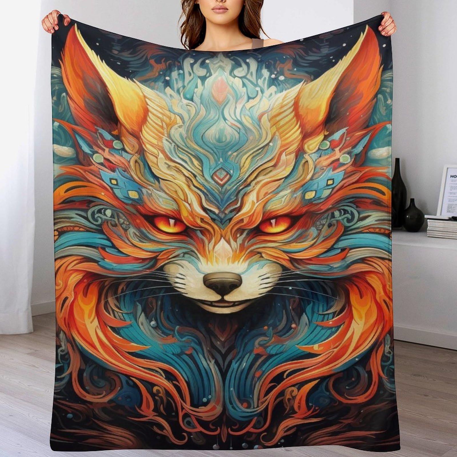 Couverture jeté flannel renard pour vos moments cocooning sur le sofa
