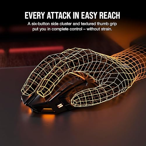 Miniatura 3 de Corsair DARKSTAR - Mouse inalámbrico RGB para juegos MMO, MOBA - 26,000 DPI - 15 botones programables - Batería de hasta 80 horas - Compatible con