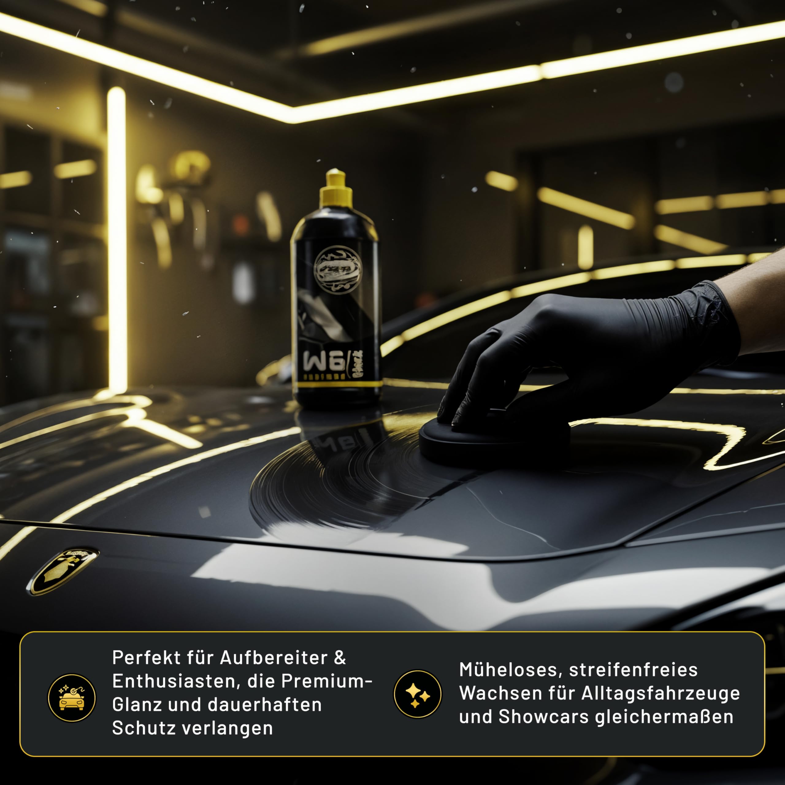 W6 Black Coatwax Mastic d'étanchéité longue durée pour voiture, 250 ml, cire de qualité supérieure, avec brillance profonde et effet déperlant à l'eau, fabriqué en Allemagne