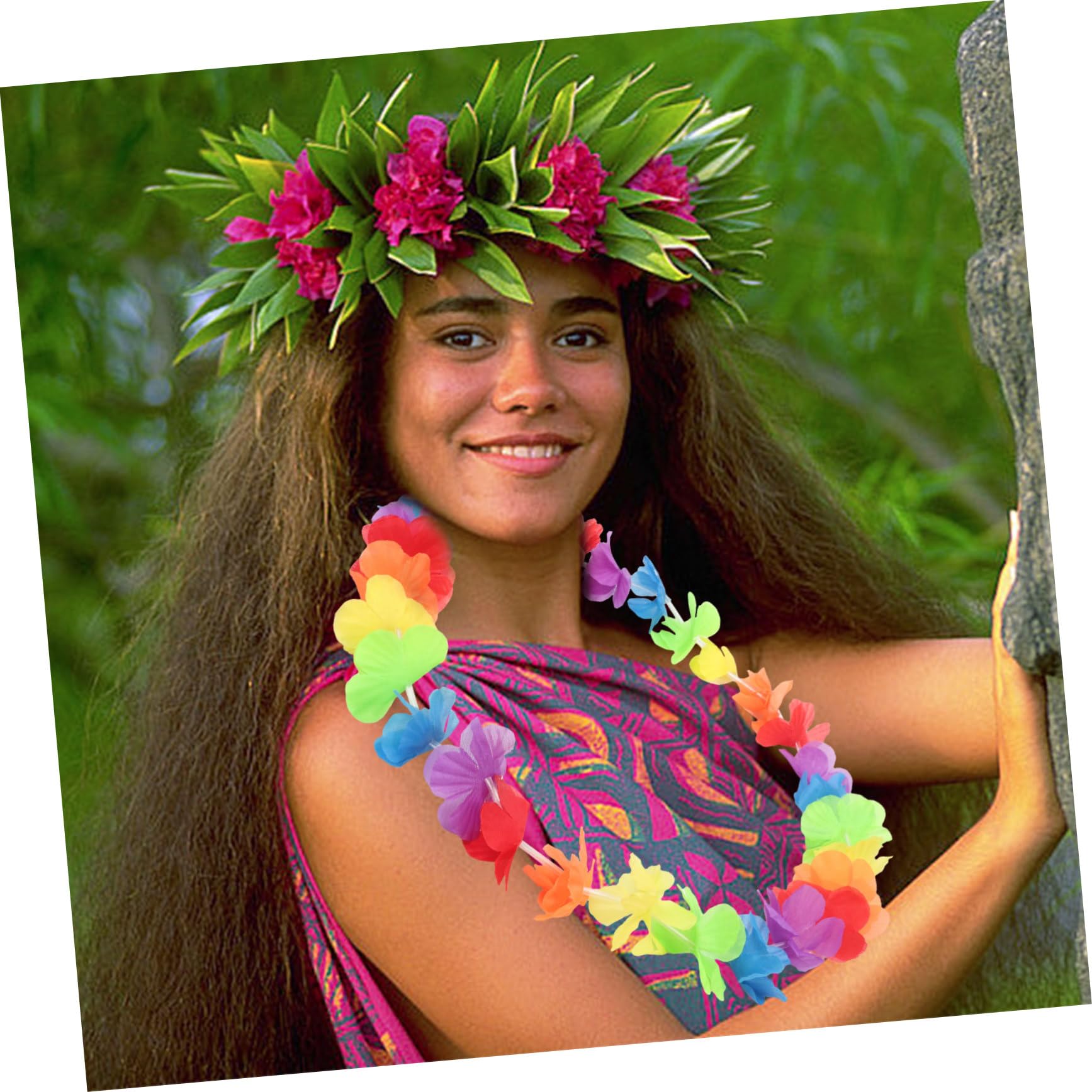 Zerodeko 20piezas Guirnalda Hawaiana De Flores Para Fiestas Tropicales y Cumpleaños Collar Floral Para Bodas y Eventos Accesorio Para Disfraces y Fotografía