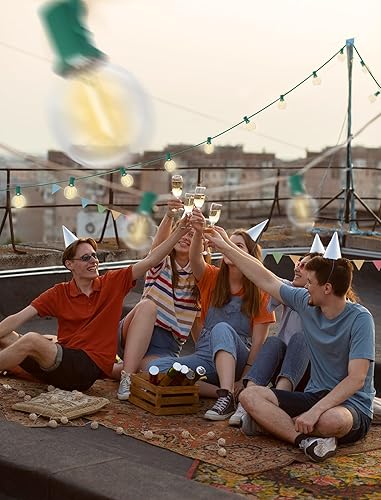 Miniatura 8 de Tira de luces LED de 25 pies para exteriores, impermeables, inastillables, G40, con 25 bombillas LED, tira de luces colgantes regulables, luces de