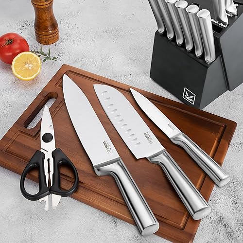 Miniatura 7 de Juego de cuchillos de cocina, juego de cuchillos de 16 piezas con bloque