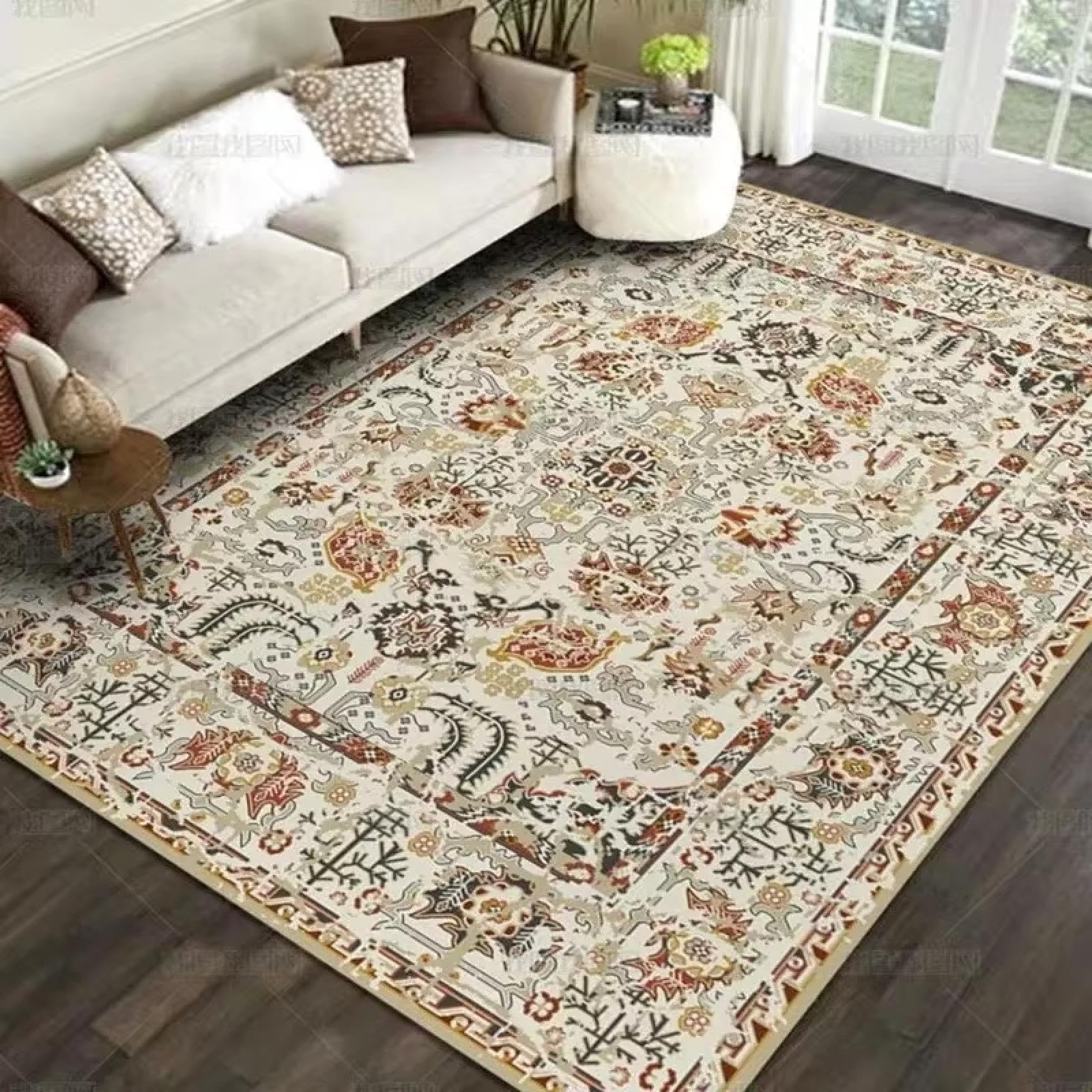 Tapis de style ethnique rétro pour une salle à manger chaleureuse