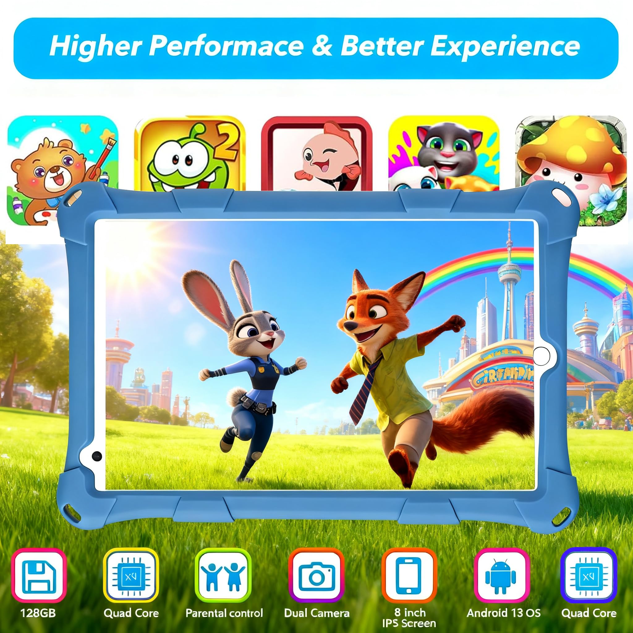 La tablette niuniutab 8 pouces, conçue pour l'apprentissage ludique et la robustesse.