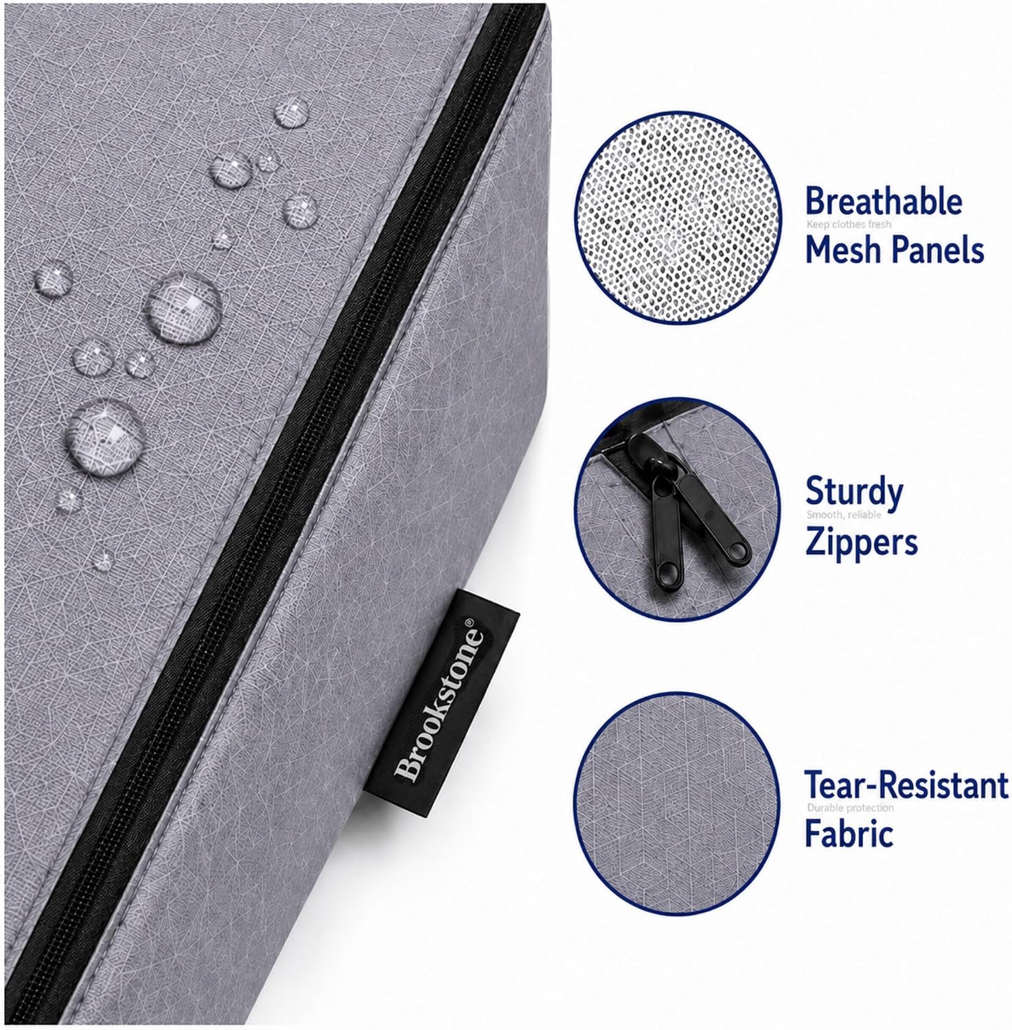 Brookstone Packing Cubes - 6 Piece Compression Packing Cubes for Travel Lightweight Space Saving Travel Packing Organizers, Size One Size, Dark Grey