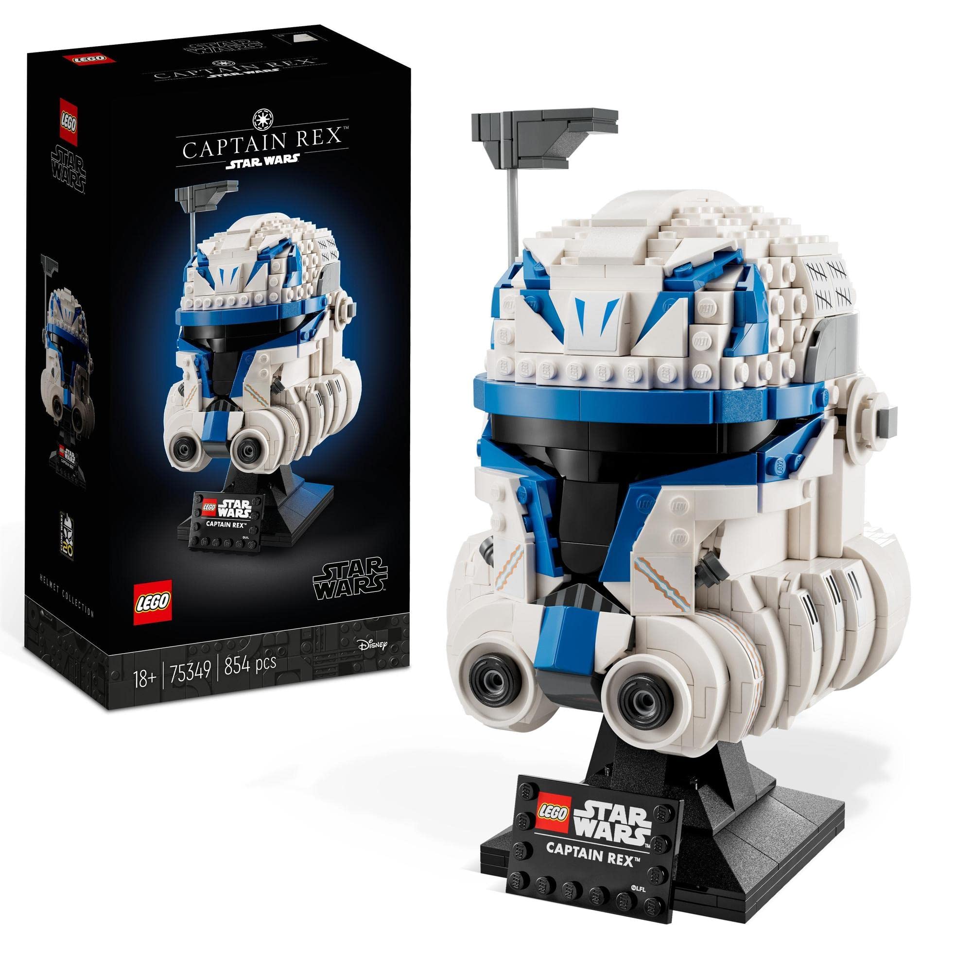 LEGO® Star Wars™ Captain Rex™ Helmet 75349 Building Kit for Adults; Collectible, Brick-Built Display Model (854 Pieces)