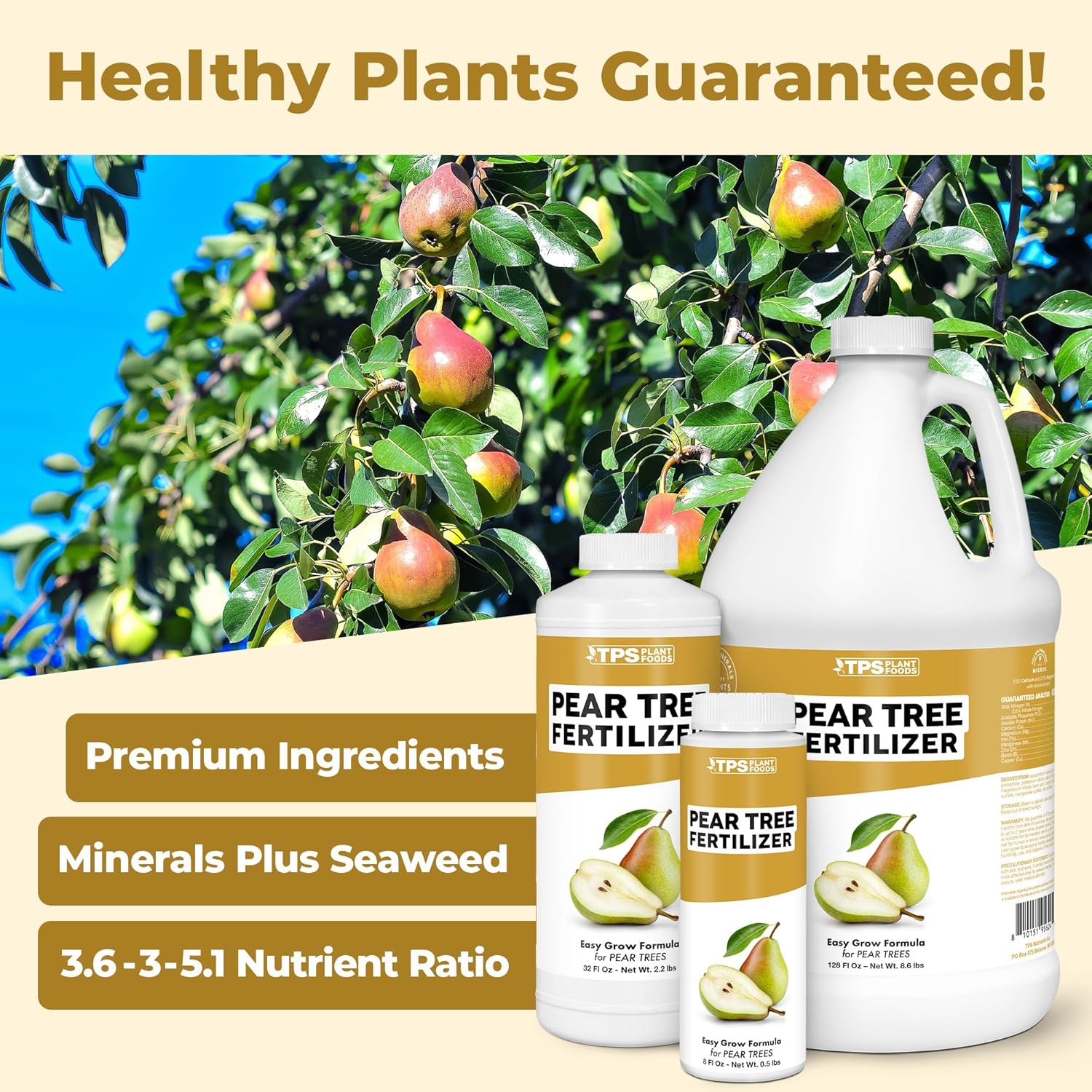 Pear Tree Fertilizer – Liquid Plant Food for More Fruit, Better Flowering & Stronger Root Development, 32 oz
