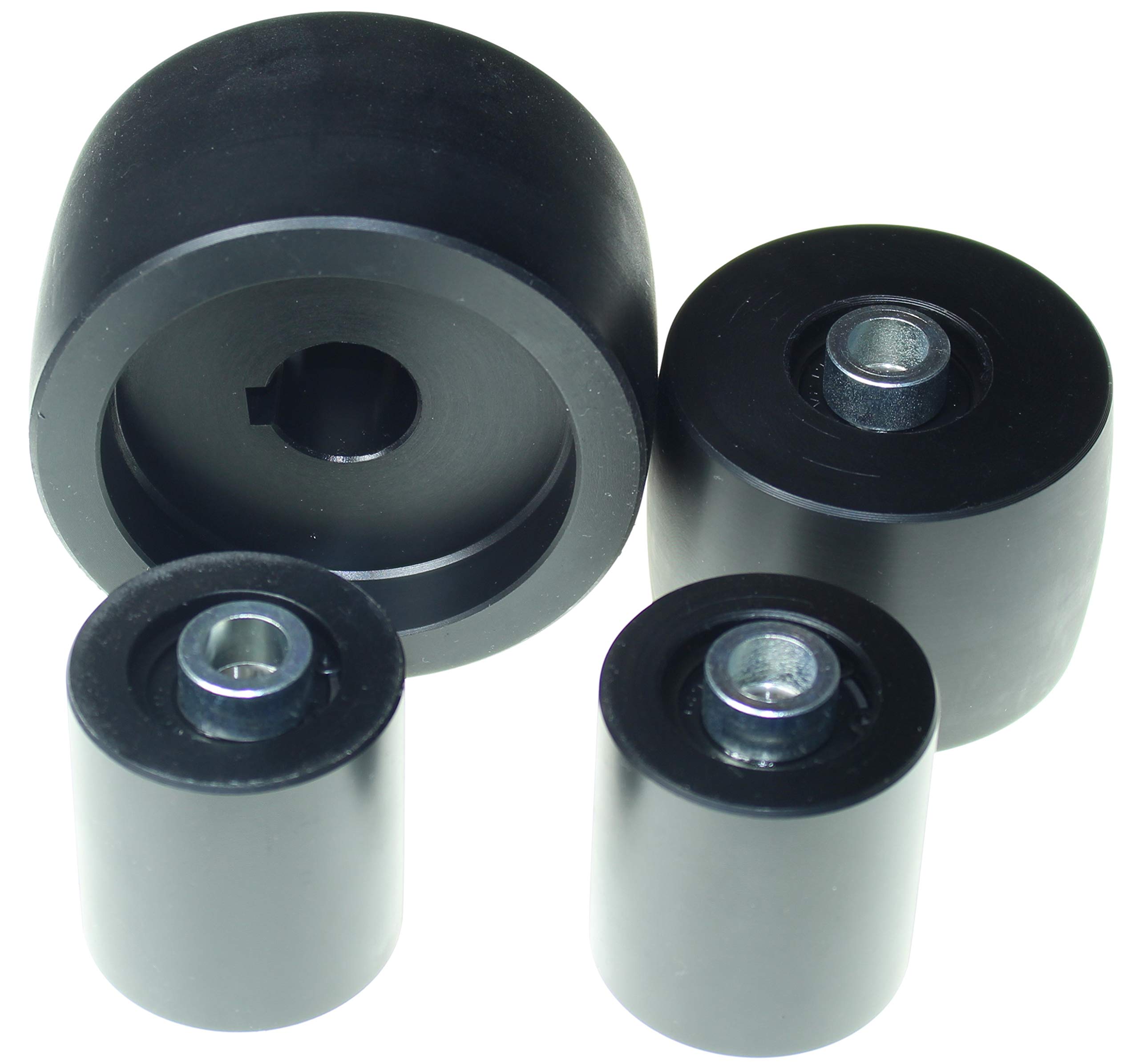 Smart Machines Riemenschleifer-Rad-Set für Messerschleifer 10,2 cm Antrieb, 24 mm Schaft, 7,6 cm Spur, 5,1 cm Idler