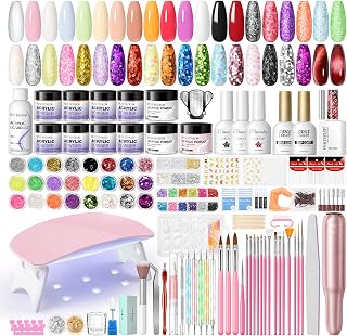PEACECOLOR Red Cat Eye Gel Nail Polish, Acrylic Nail Kit for Beginners with Everything Nail Art Extensions Home Gift Set
