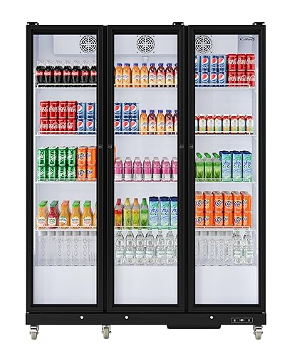 71 in. Commercial 3 Fully Glass Door Merchandiser Refrigerator, 46