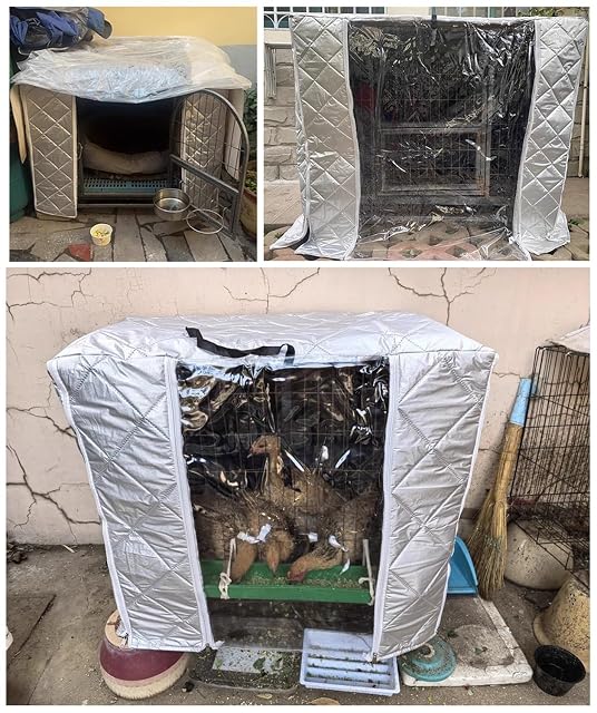 Foto 6 de 6 de Funda para Jaula de Perro Funda Aislante Térmica para Caseta de Perro o Gallinero