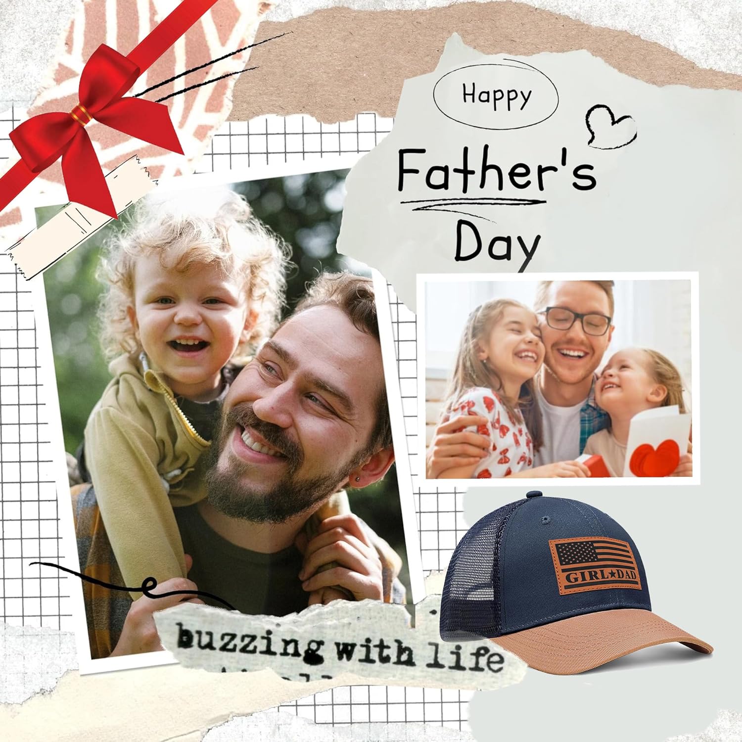 Girl Father Daddy Gifts Dad Hats for Men, Adjustable Dad Trucker Hat, Fathers Day Birthday Gifts from Daughter