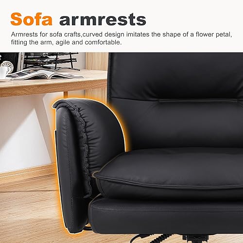 Miniatura 8 de IWMH Silla de oficina para el hogar, silla de escritorio ejecutiva grande de 400 libras con soporte lumbar ergonómico, sillas de computadora de