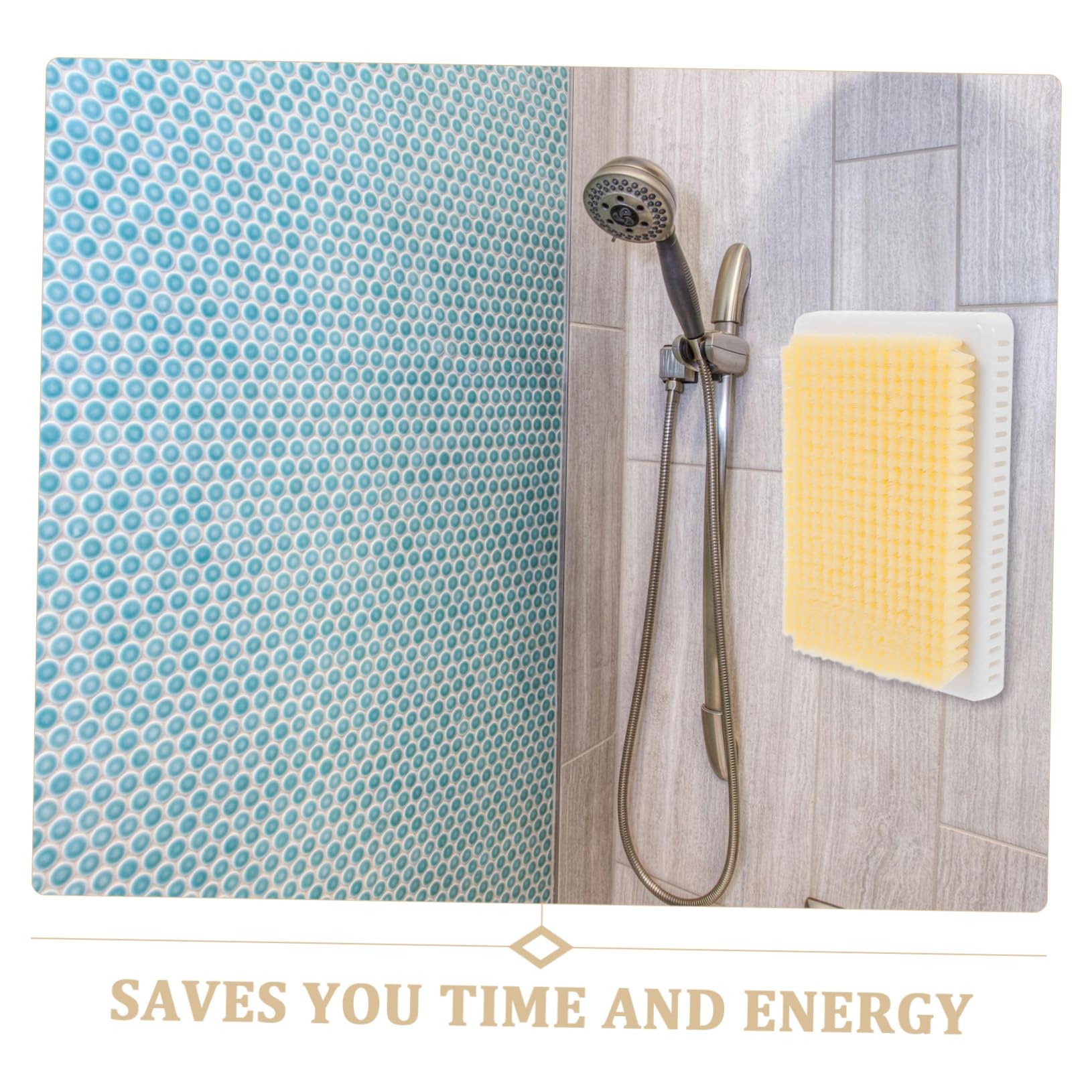 PACKOVE Almohadilla de Masaje Ahorra y Energía para Baño Diseño Multifuncional para Exfoliar Pies y Espalda Material Plástico Beige Ducha