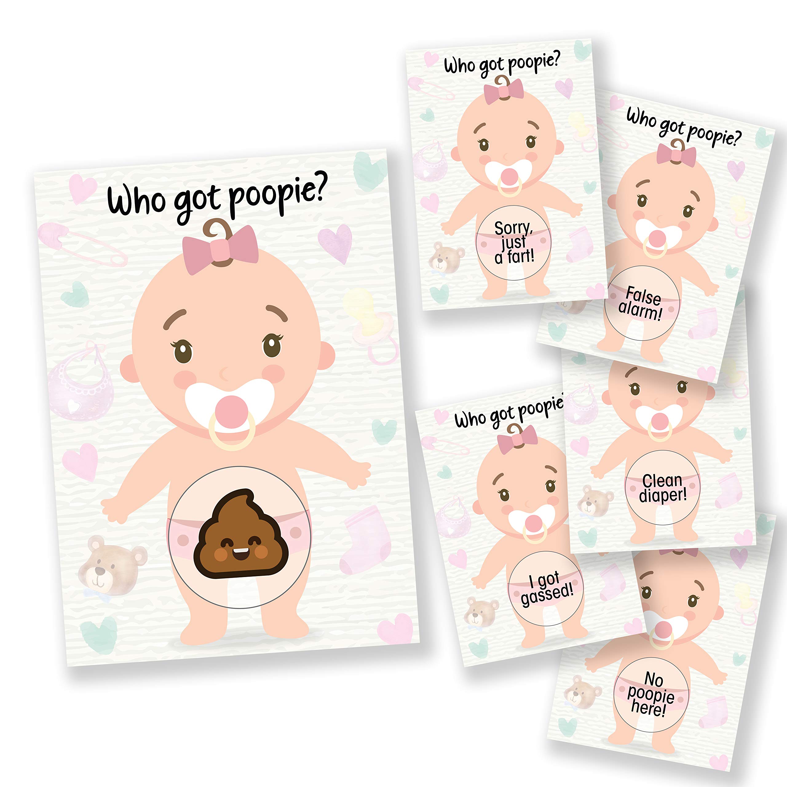 Amazon.com : Baby Shower Games 66 Raffle Cards, Party Hearty, Poopie Emoji  Scratch Off Lottery Tickets for Girls, 6 Winners 5 Different Loser Card  Designs, Silly Activity for Ice Breakers, Door Prizes :