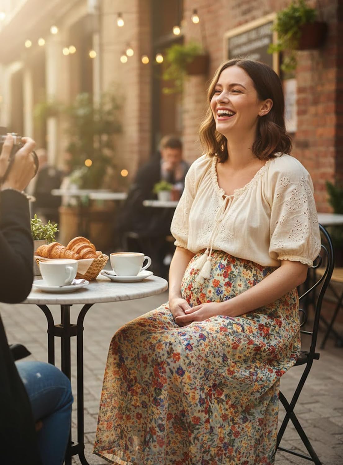 Maxi Skirt for Women Floral Boho A-line Long Summer Skirts with Elastic High Waist Adjustable Drawstring, Pockets - Image 7