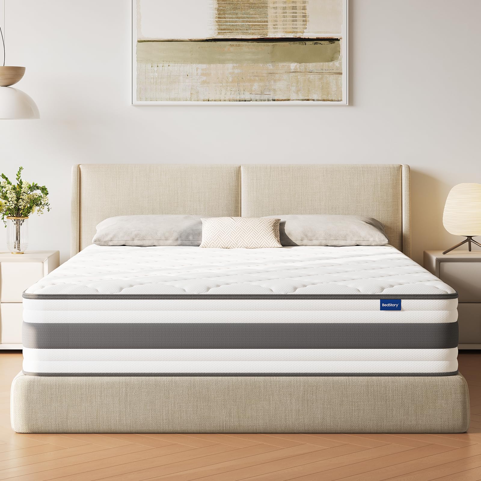 BedStory Matelas 140x190-26 cm de Haut - Confort Ferme H4 - Mousse à Mémoire de Forme Respirante avec Soutien des Bords Renforcé - Housse Amovible Lavable - Certifications CertiPUR-US® & Oeko-TEX®