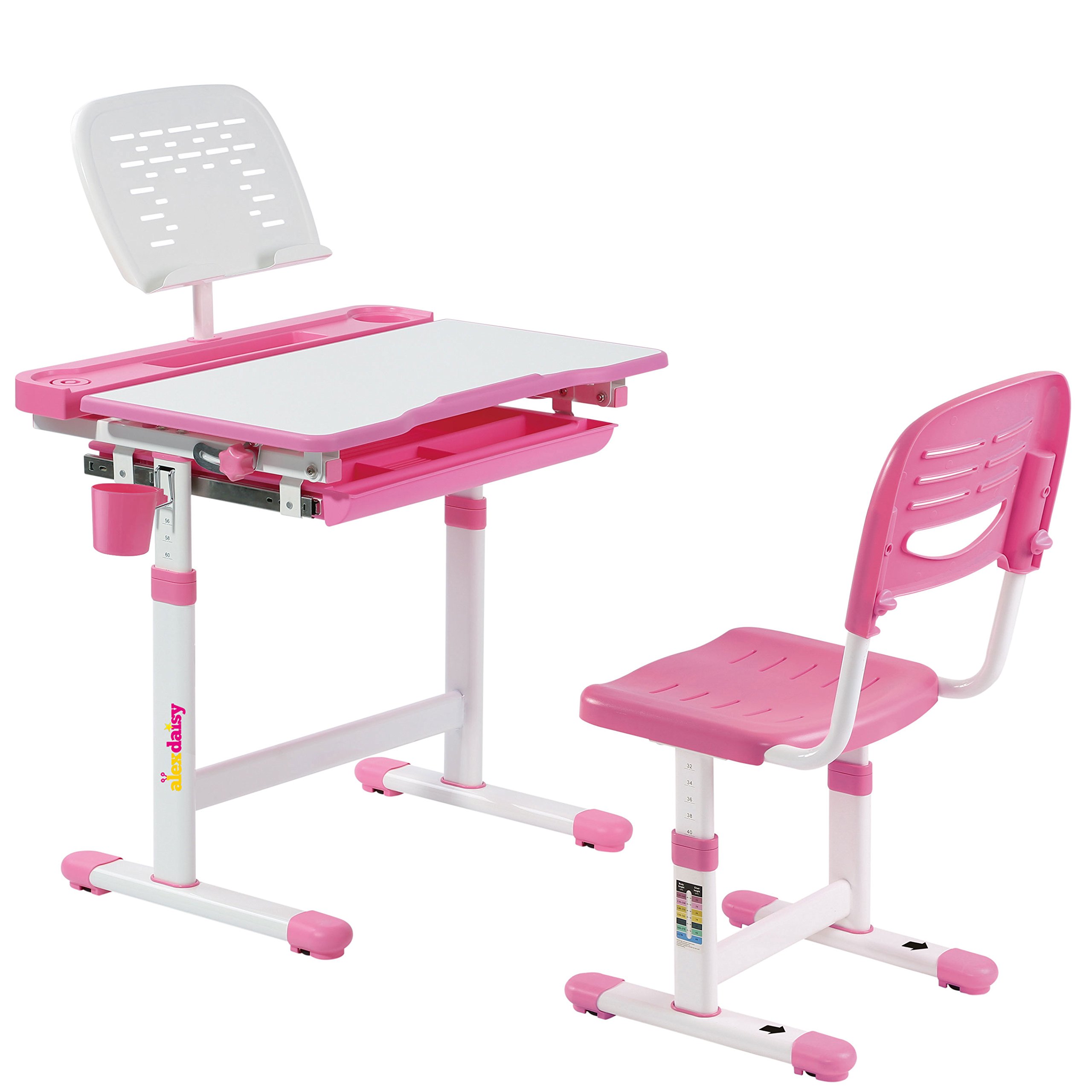 Alex Daisy Plastic Pluto Kids Height Adjustable Study Table & Chair Set (Standard, Pink), 60.96 Centimeters-image-21