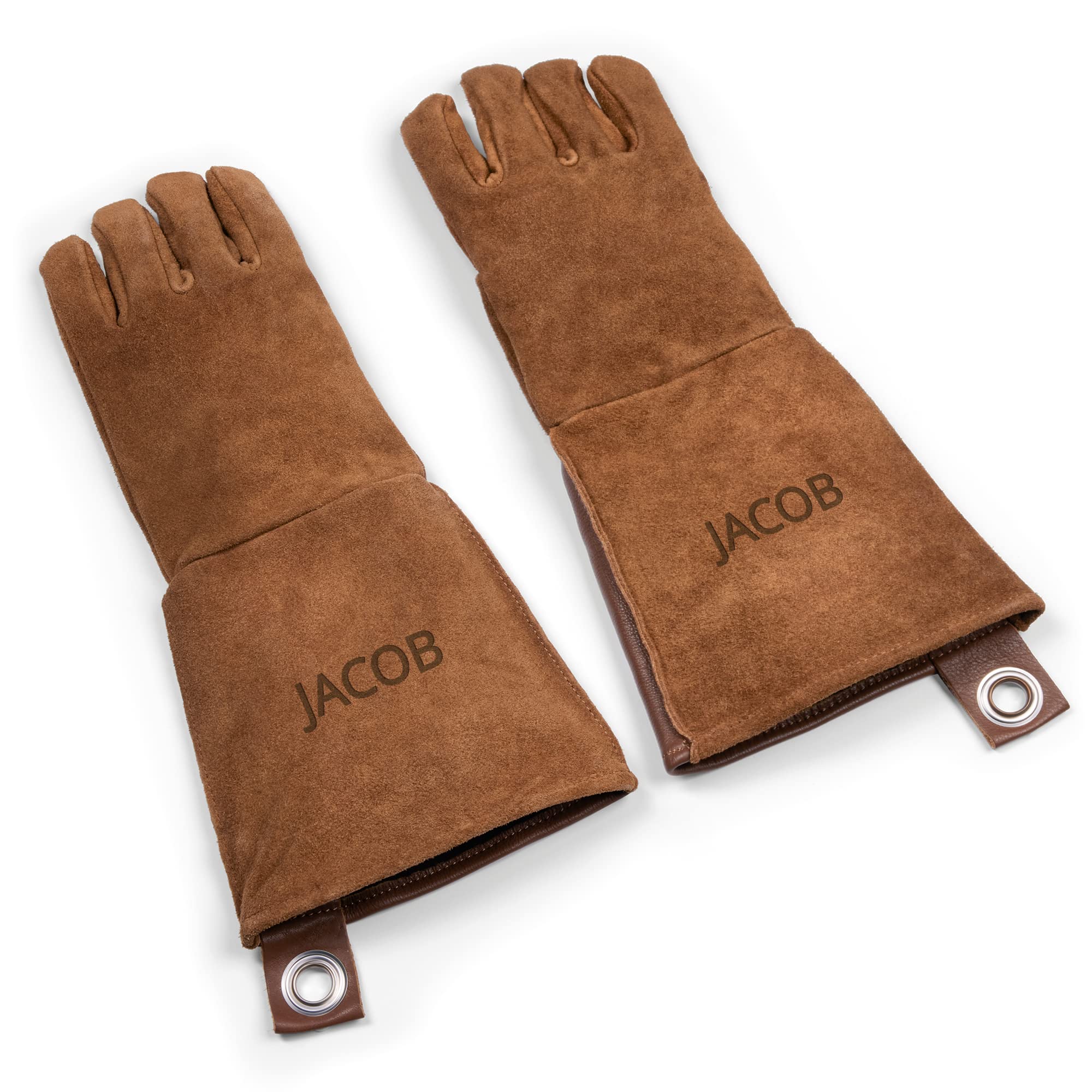 Guantes Barbacoa de Cuero Personalizados con Nombre - Guantes Resistentes al Calor para Horno, soporta Altas Temperaturas (Cognac)