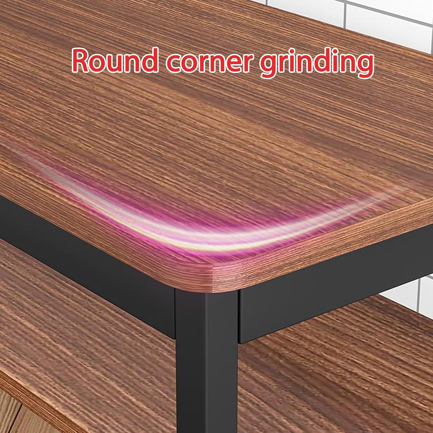 Couch Table, Sofa Table with Two-Layer Open Storage, Entryway Table with Silent and Non-Slip Foot Pads, Triangle Balance Rule, Easy to Assemble, for Living Room(Wood Color,31.4in/80cm)