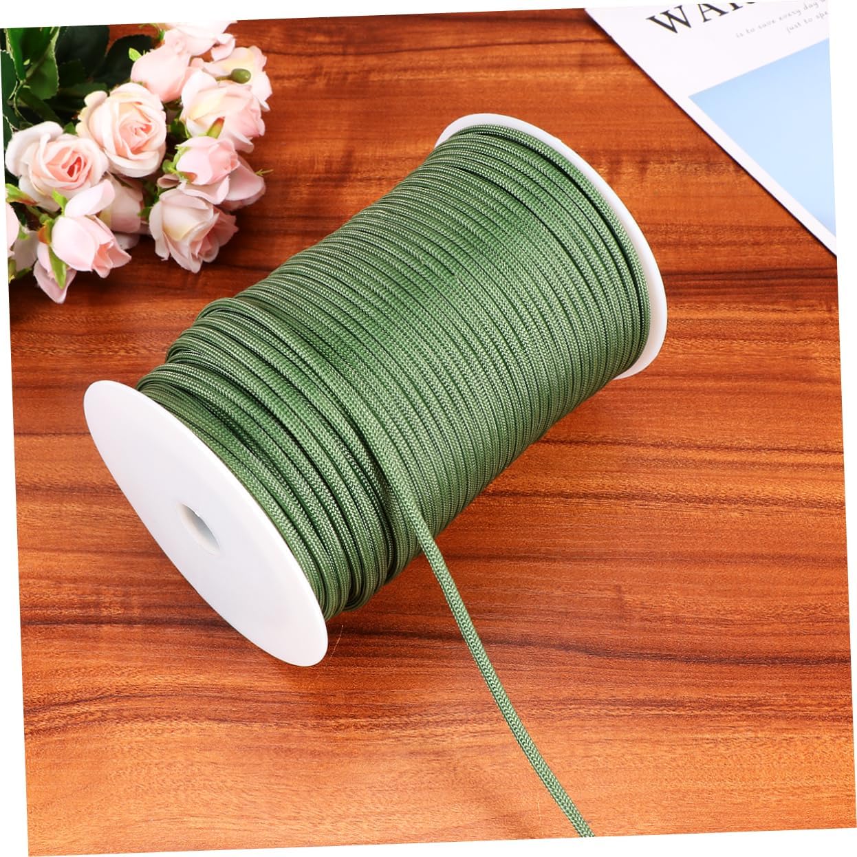 Mikikit 1roll Long Rope High Strength Braided Nylon Outdoor Hiking Rope Tent Camping Umbrella Clothesline Weather Resistant Sturdy Multi-Functional