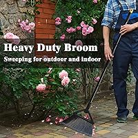 Vista 8 de Escoba comercial resistente, paquete de 3 escobas angulares mejoradas para barrer al aire libre e interior, escobas negras perfectas de la casa, 3 x