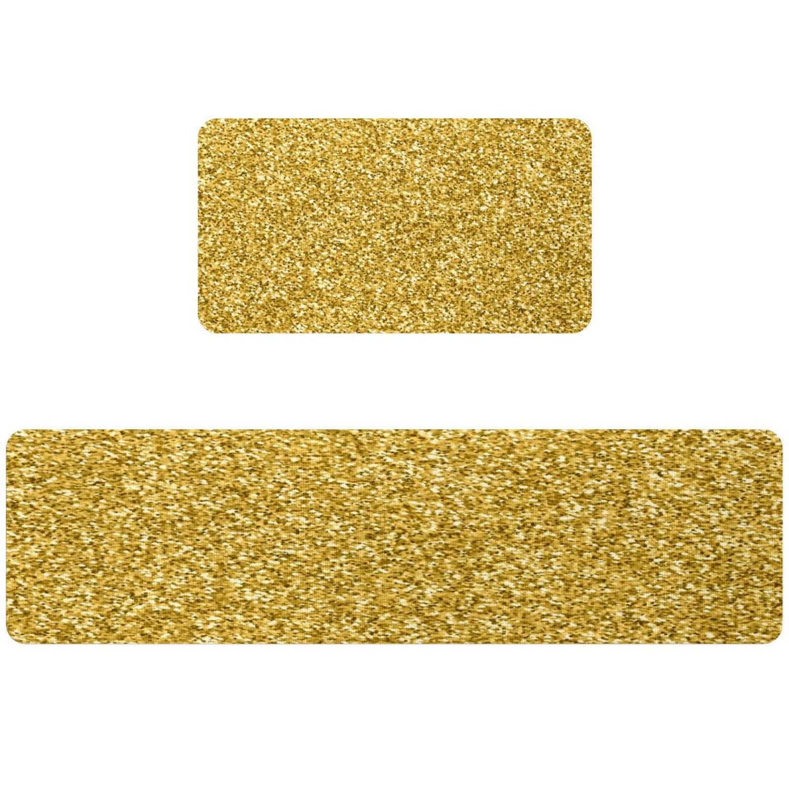 Tapete de cocina para pasillo y cuarto de lavado con patrón dorado elegante