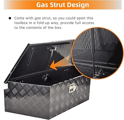 Miniatura 5 de Caja de herramientas de aluminio para lengua de remolque de 39 pulgadas, organizador de almacenamiento para caravana, 5 bandas de rodadura (39 x