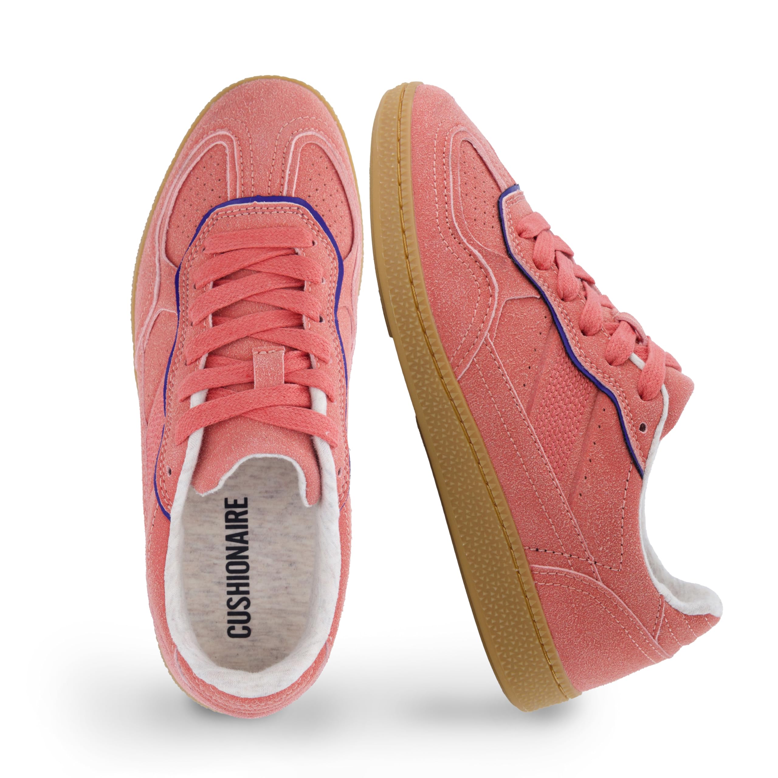 CUSHIONAIRE Bettina Women's Retro Sneaker with Cushioned Insole and Durable Gum Sole