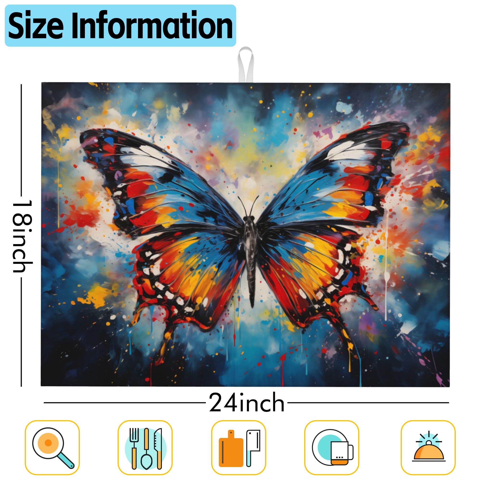 Large Dish Drying Mat for Kitchen Counter,18