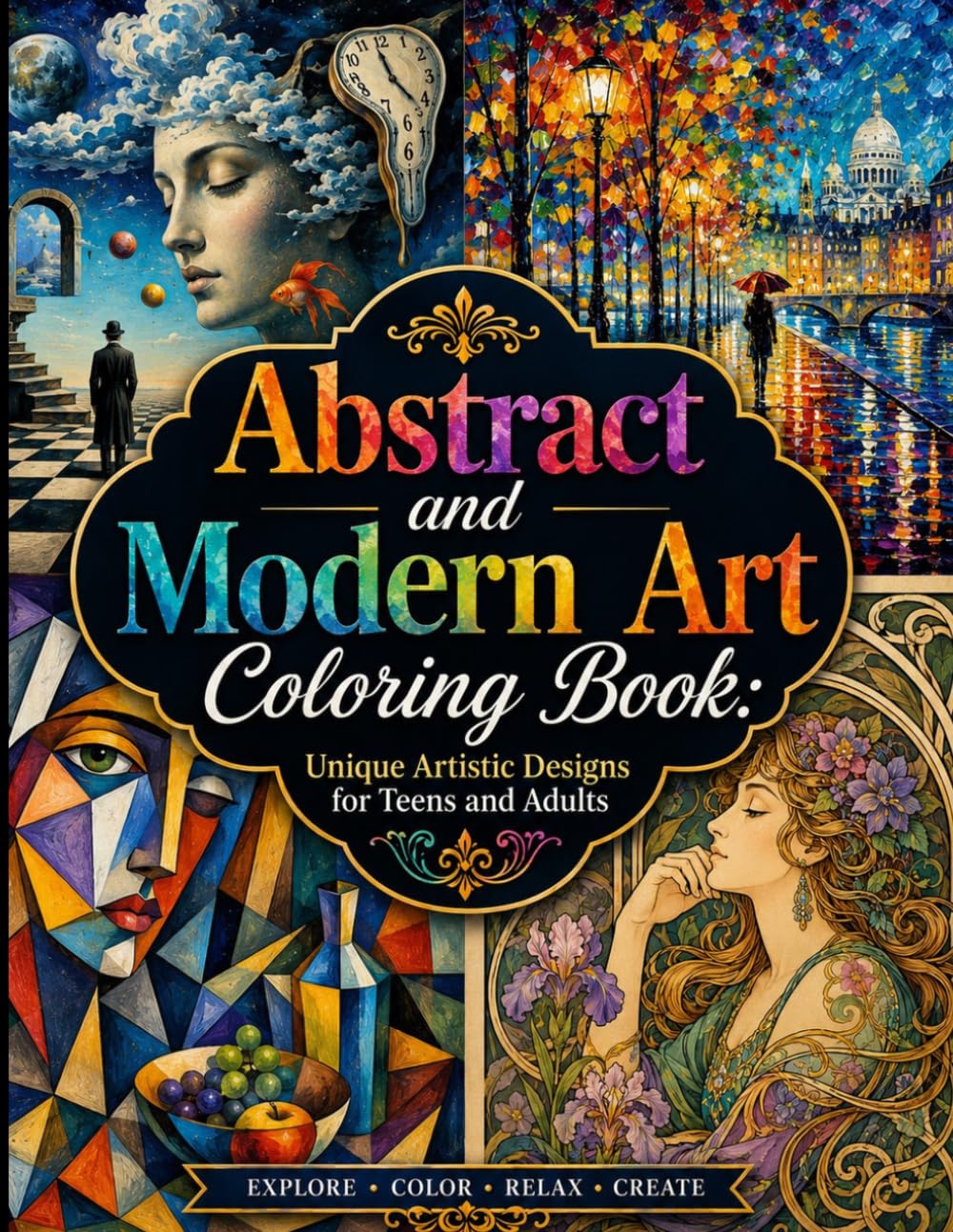 Abstract and Modern Art Coloring Book: Unique Artistic Designs for Teens and Adults