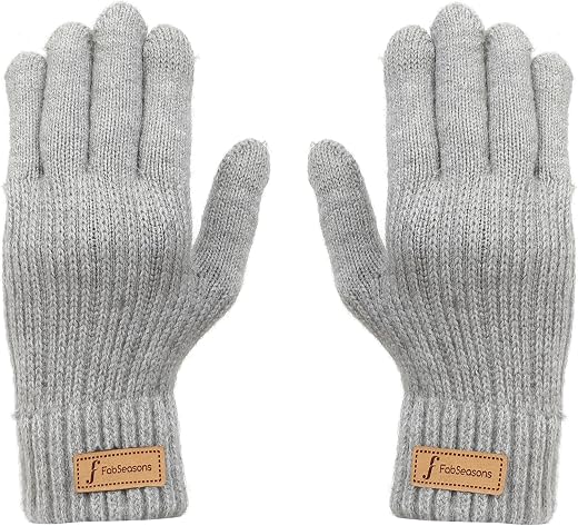 FabSeasons Acrylic warm Woolen Winter Fingerless knit cold weather fleece wool Gloves for Boys & Girls, fits for 10-15 years