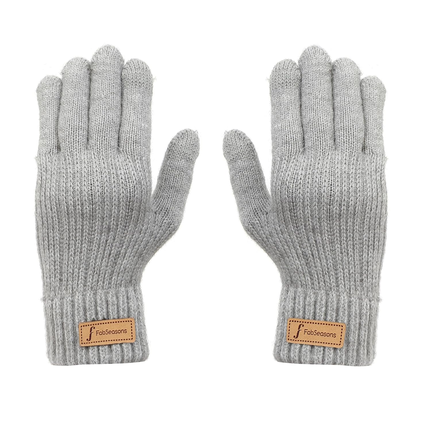 FabSeasons Acrylic warm Woolen Winter Fingerless knit cold weather fleece wool Gloves for Boys & Girls, fits for 10-15 years