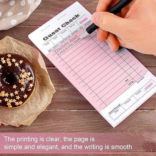Miniatura 5 de Paquete de 6 blocs de notas para servidor, libros de cheques de invitados para servidores, bloc de notas de cheques de invitados para camareros,
