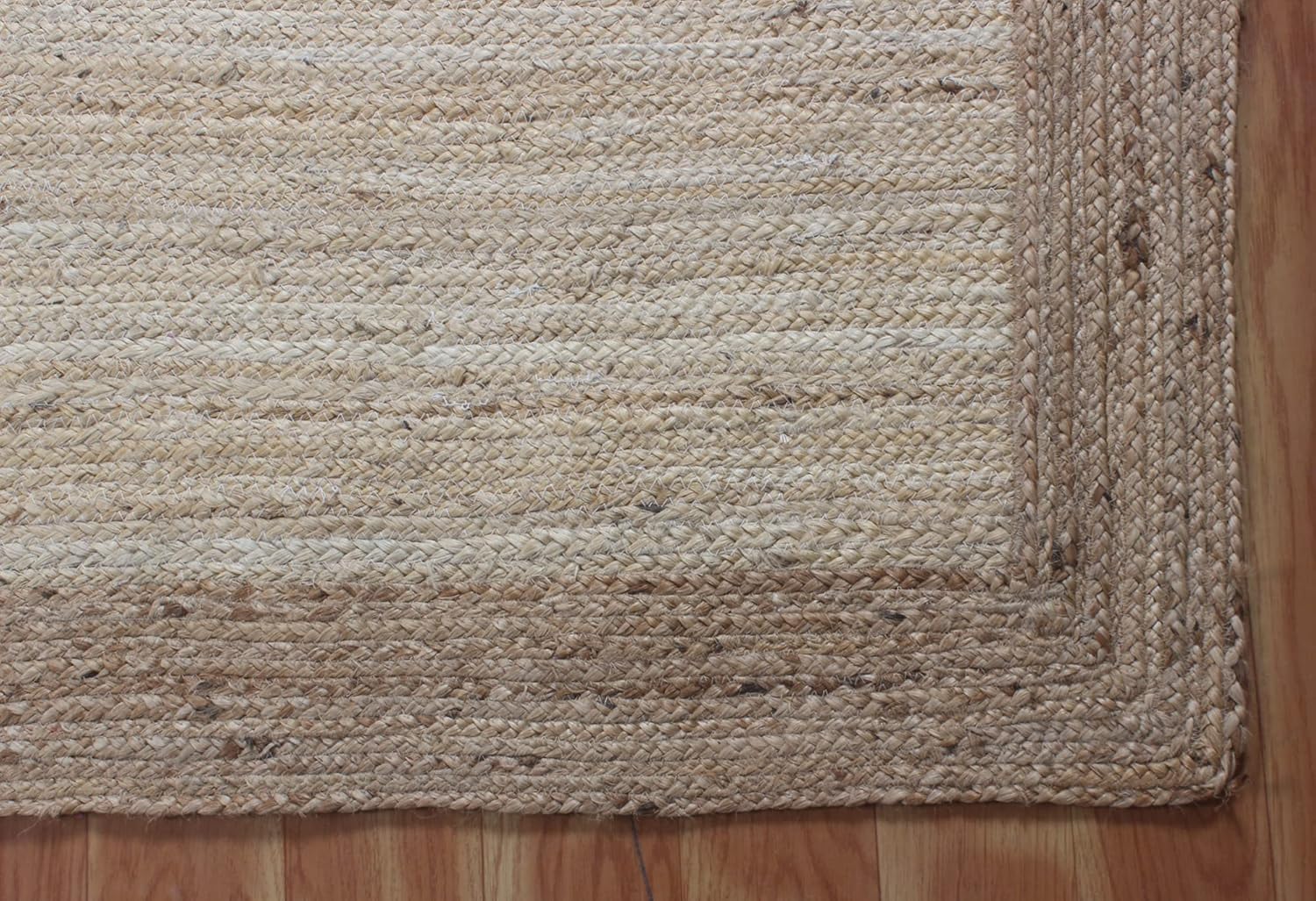 Braided Area Rug, Natural Jute Kilim Rug, 6x9 Ft Beige Color Woven Flatweave Carpet for High Traffic Areas in Living Room, Entryway, Kitchen, Farmhouse