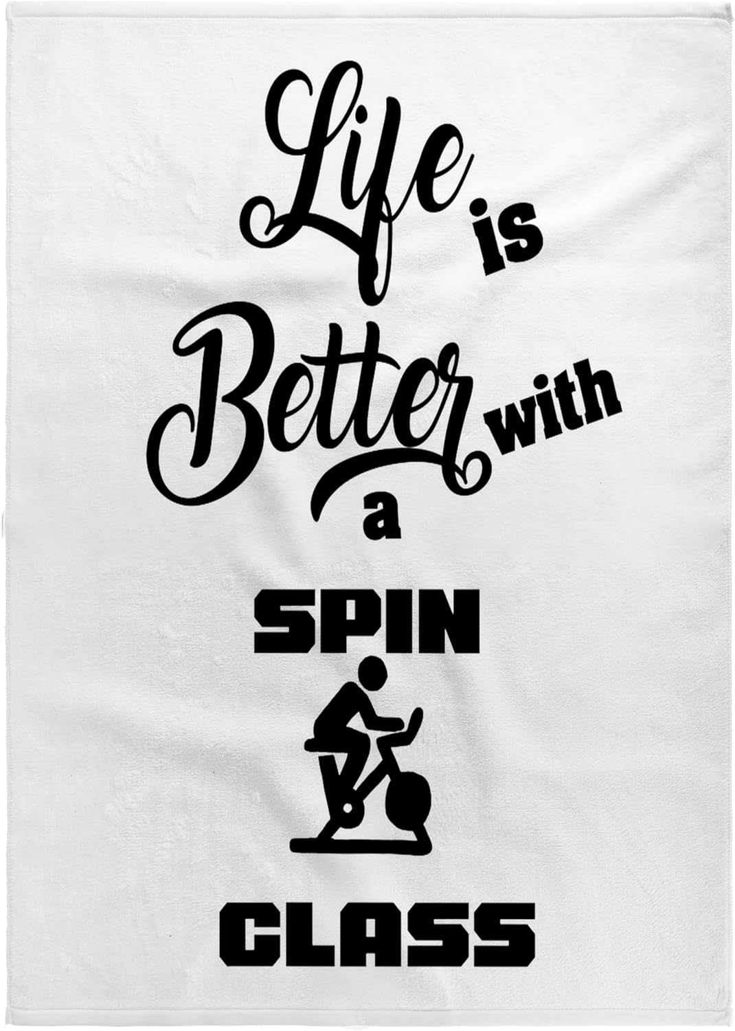 3dRose Funny Life is Better with a Spin Class Indoor Cycling Spin Cycle Bike 22x30 Bath Hand Pool Towel