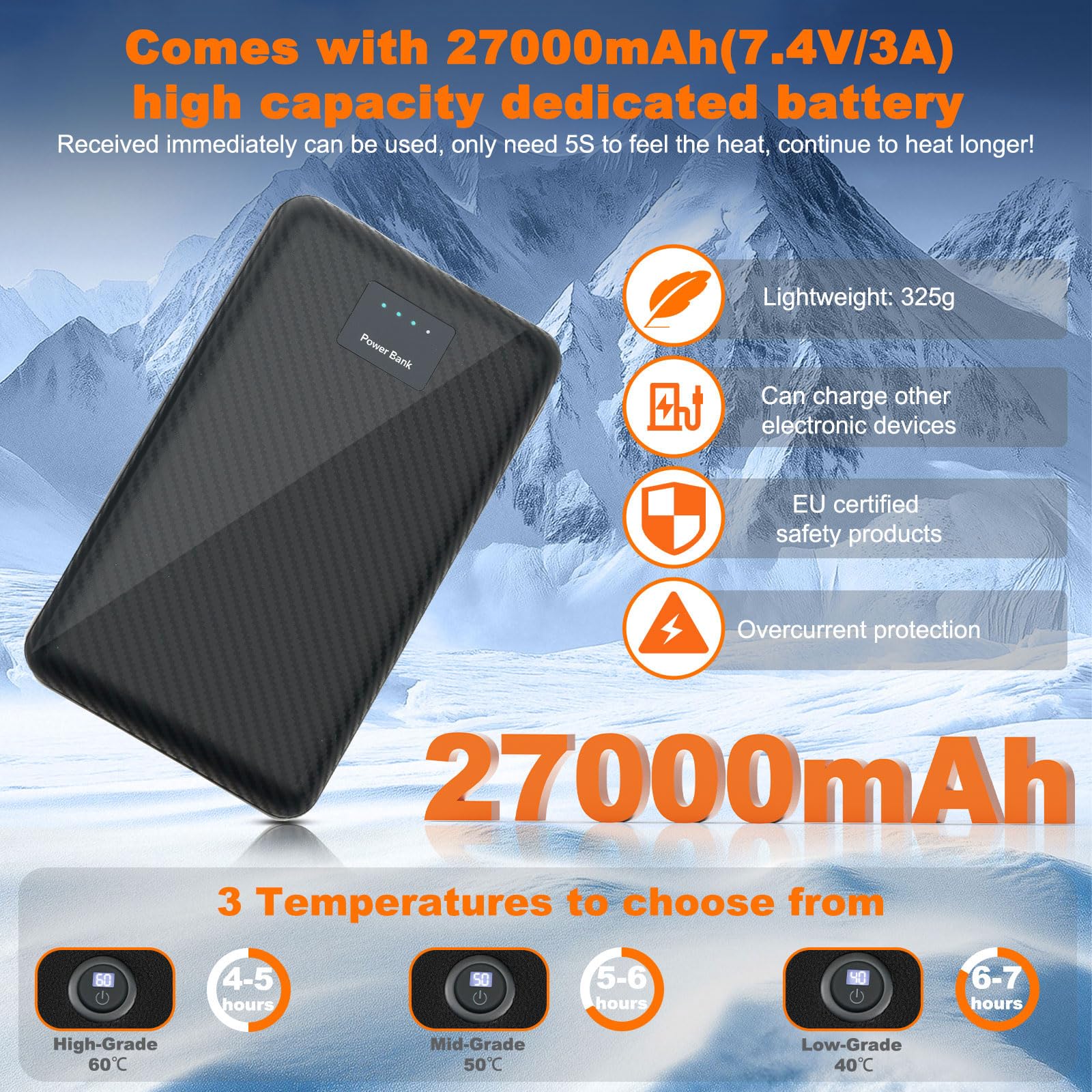 NEEMOSI Gilet Riscaldato Uomo con 27000mAh Batteria,14 Zone di Giacca Riscaldata Donna 3 Temperatura Regolabile Giacca Riscaldata, Riscaldata Gilet Bicicletta Uomini per Escursioni All'aperto