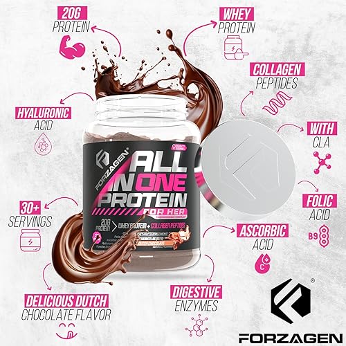 Vista 7 de Forzagen All in One Protein for Her Women’s Protein Powder with Multi Collagen Peptides Hydrolyzed Collagen Supplement, Gut Health, Great for