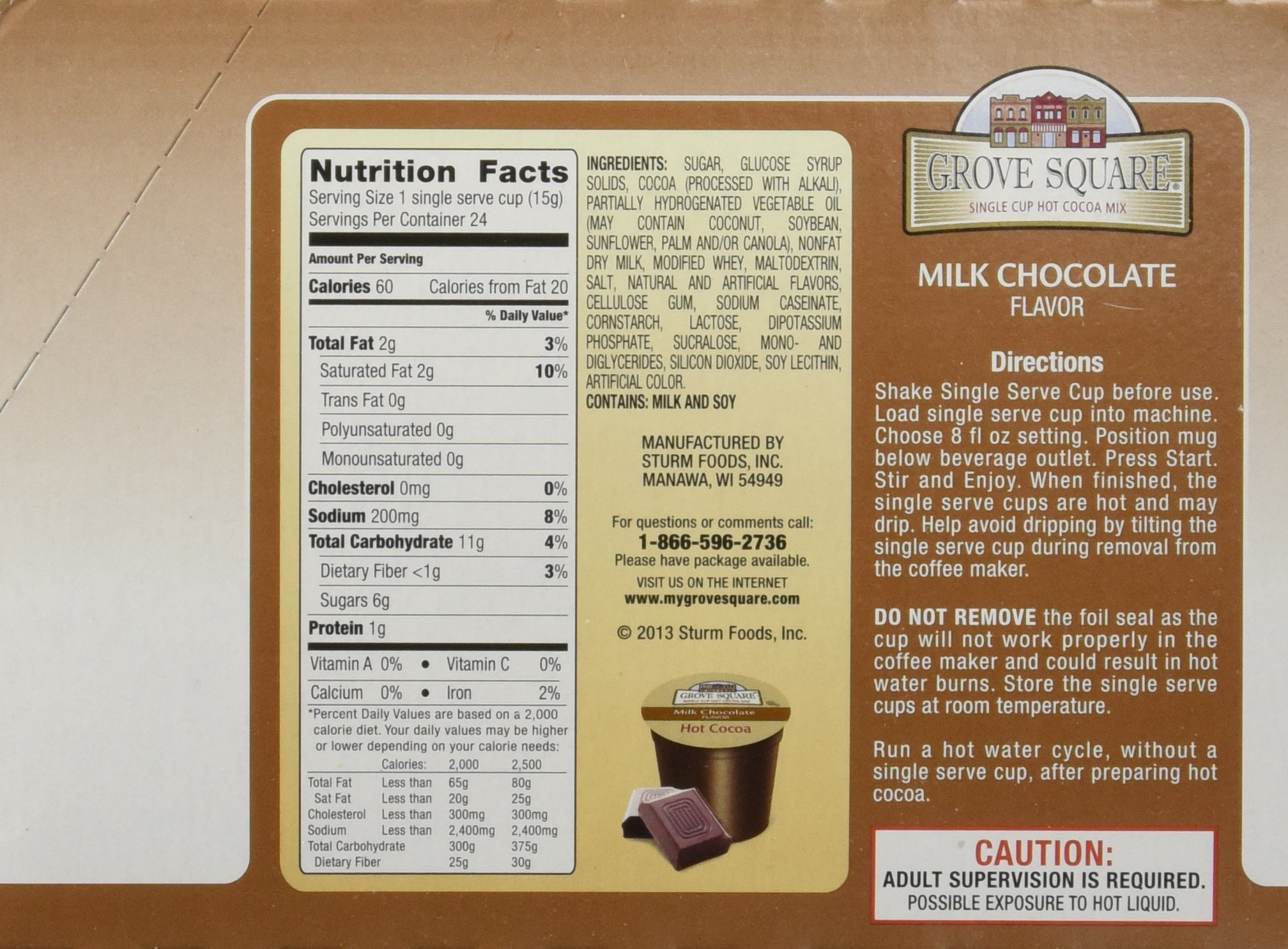 Grove Squarehot Cocoa Cups Milk Chocolate Single Serve Cup Keurig