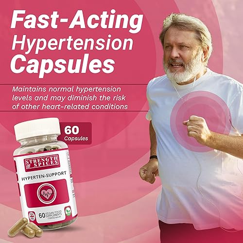 Miniatura 6 de Fuerza y especias - Hypertensupport, suplementos para las funciones inmunológicas y cardíacas, a base de plantas con 15 ingredientes naturales, 1000