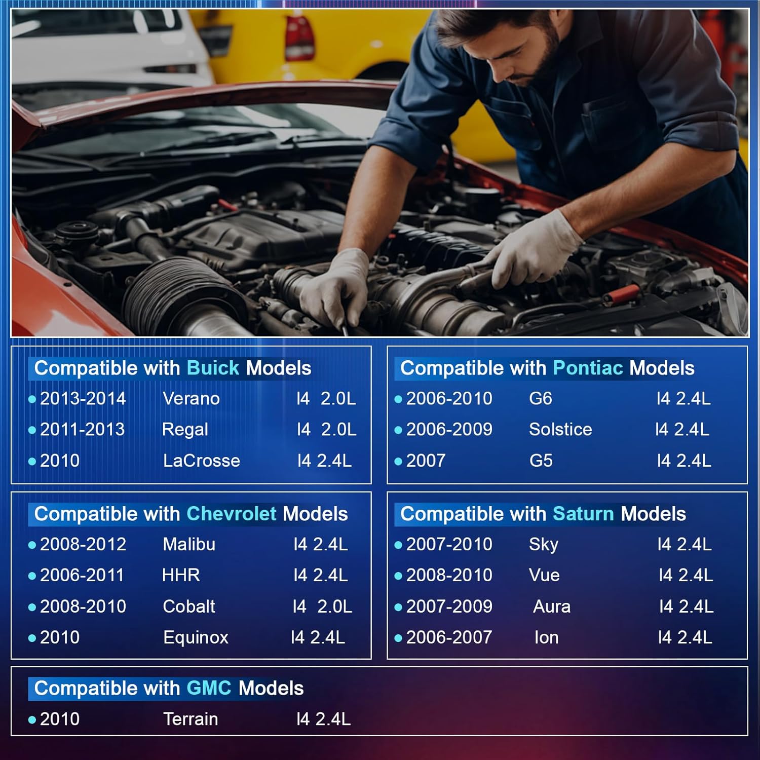 Timing Chain Kit with Water Pump & Head Gasket Set – Fits Buick/Chevy/Pontiac/Saturn/GMC 2.0L 2.4L Engines (2006-2014) – Includes Oil Pump, Gaskets & Bolts -OE # 94201S,12591894