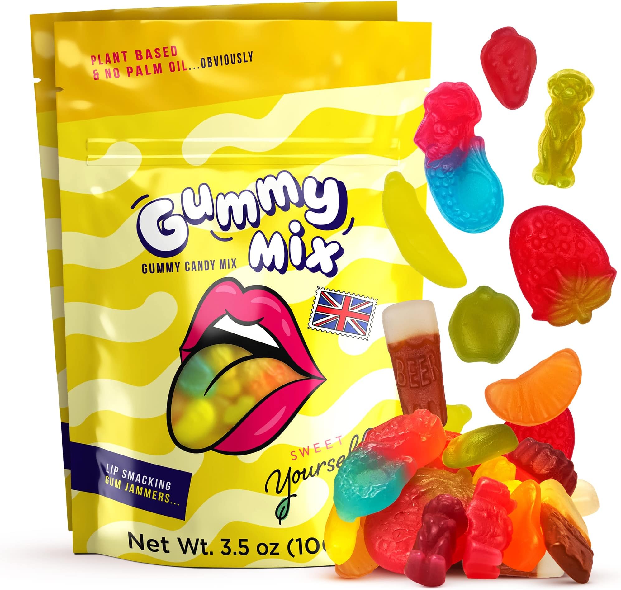 Sweet Yourself Vegan Gummies - Vegan Gummy Candy 100% Plant Based Snacks - 3.5oz (2 Pack)