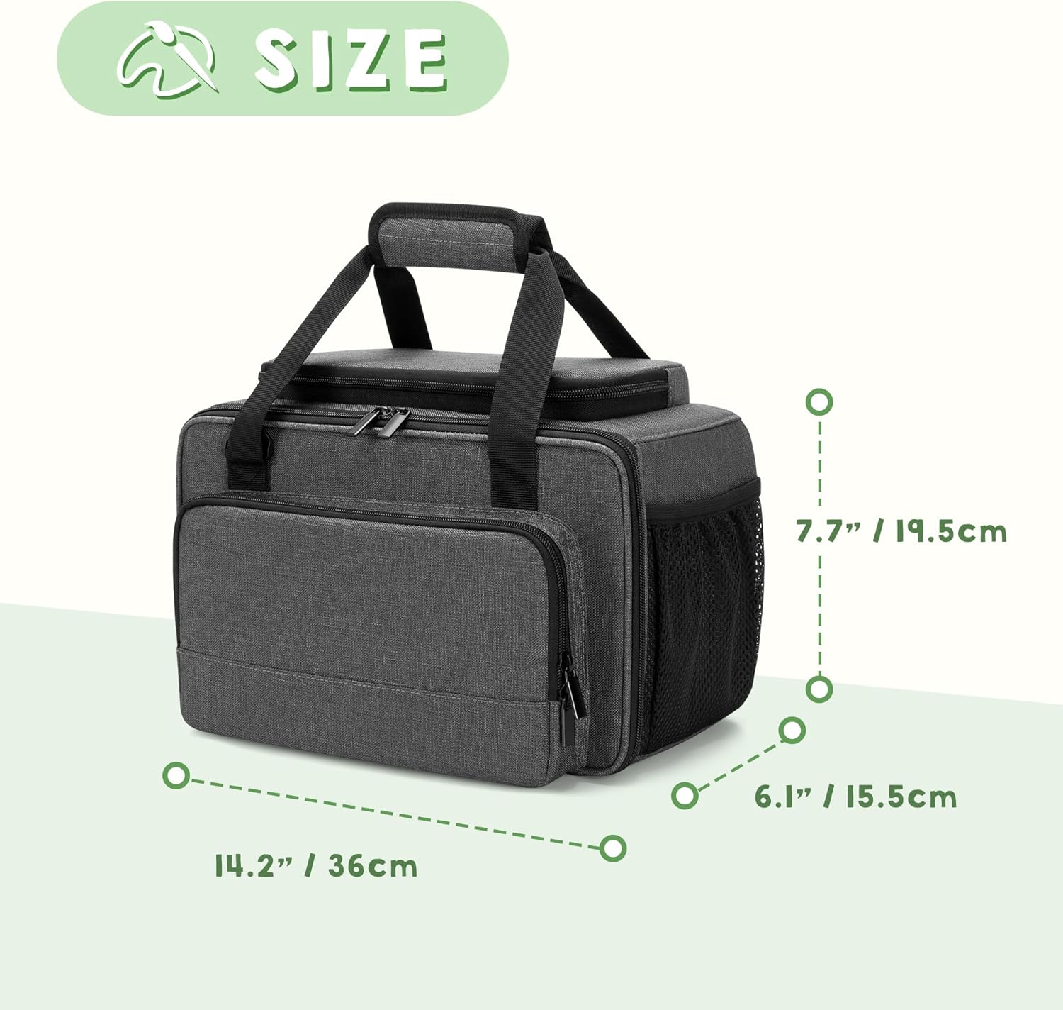 Acrylic Paint Storage Case Hold up to 54 Bottles (2 oz), Paint Carrying Case with Shoulder Strap and Handle, Paint Bottle Organizer Bag with Brush Storage, Easy Cleaning Liner, Grey, Patented Design