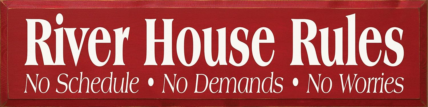 Wooden Sign - River House Rules (Black)