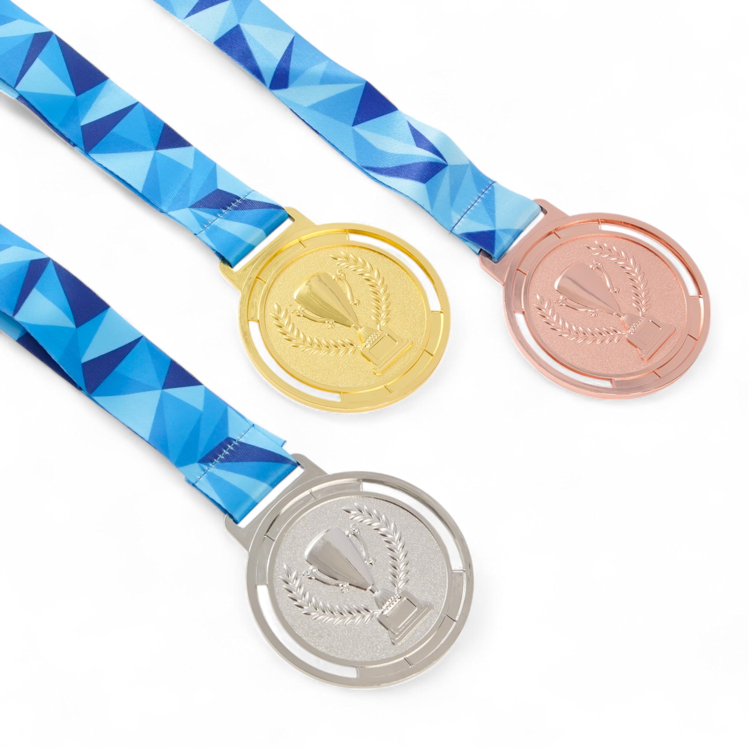 Artright Sport Medals- Set of 3, Professional Gold, Silver, Bronze Medals with Color Tag & Ribbon, 1st, 2nd, 3rd Winner Medals (6.5cm Diameter, 43gm)-picture-28