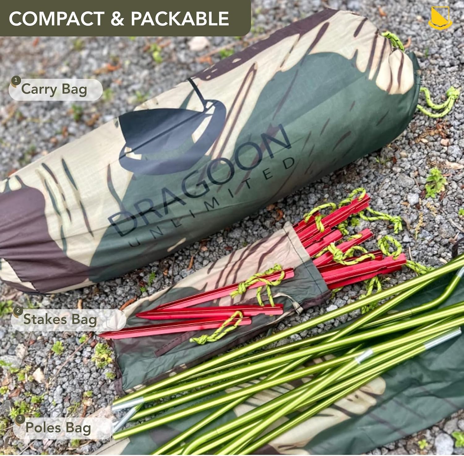 Dragoon Unlimited Ridgeback One Person Tent, Easy to Setup Waterproof Camping Tent for Survival Shelter, Bugout Bivy