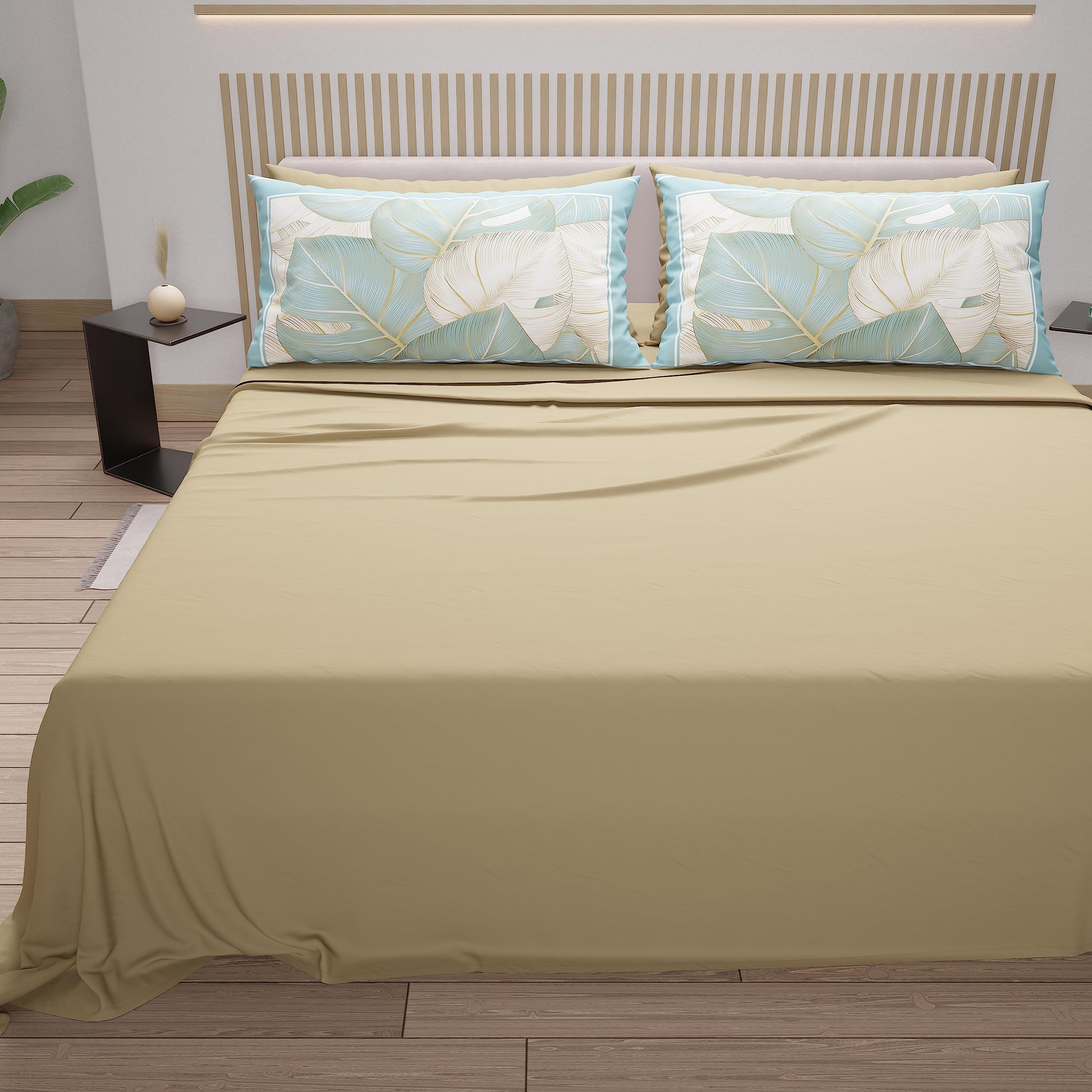 PETTI Artigiani Italiani - Cotton Sheets with Pillowcases in Digital Print, Single Bed Sheet, Single Bed Set, Taupe, 100% Made in Italy - Image 4