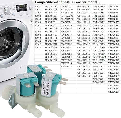 Miniatura 5 de 5220FR2075L Válvula de entrada de agua fría para LG Kenmore reemplaza 5221ER1003A AP5986564 5221ER1003C 5221ER1003D PS11728995