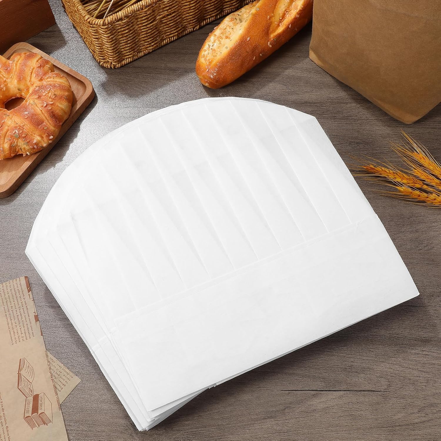 Alipis Disposable with Classic Style 20pcs Non-Woven Fabric Chef Hats White Cooking Hat and Easy to Wear Design for Kitchen, Restaurant, Events, and Parties